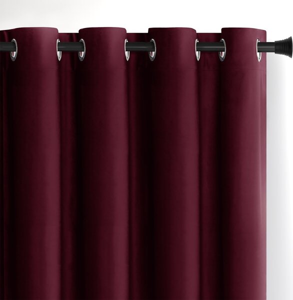 Záves AmeliaHome Velvet s priechodkami 140x245 cm vínový, veľkosť 140x245