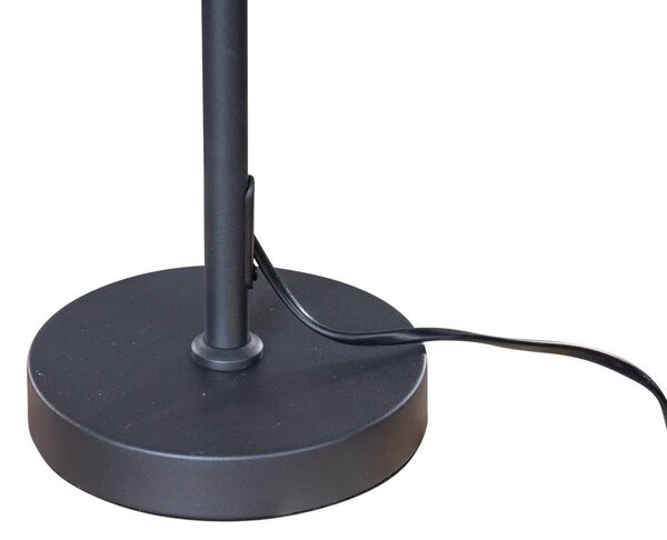 Stolová lampa čierna s zamatovým tienidlom s dizajnom krokodílej kože 35 cm - Parte
