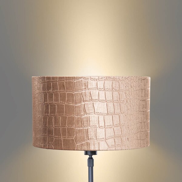 Stolová lampa čierna s zamatovým tienidlom s dizajnom krokodílej kože 35 cm - Parte