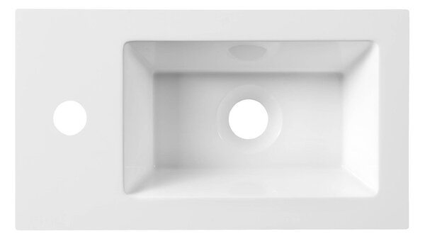 Aqualine Aqualine, Umývadlo 40x22cm, liaty mramor, biela, LM420