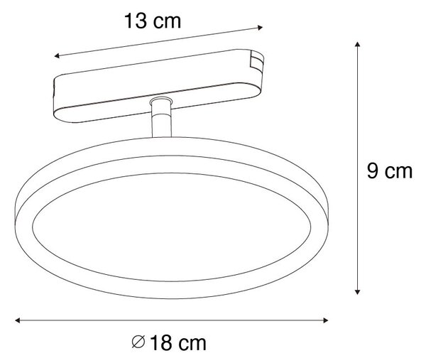 Moderné čierne bodové svetlo pre 1-fázový koľajnicový systém vrátane LED - Magnetic Puk