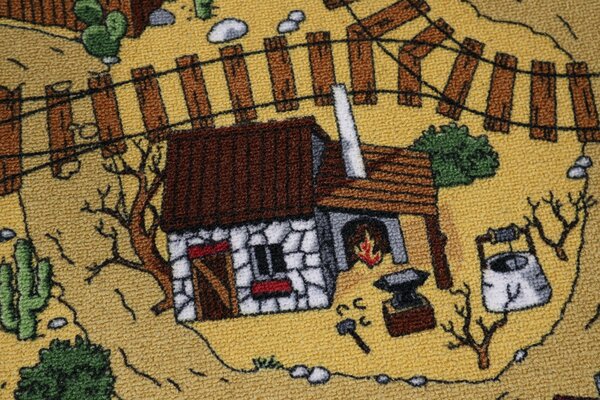 AladinWorld Expres , Detský metrážny koberec Western, na mieru, šíře 4m, viacfarebná, filc, detská izba