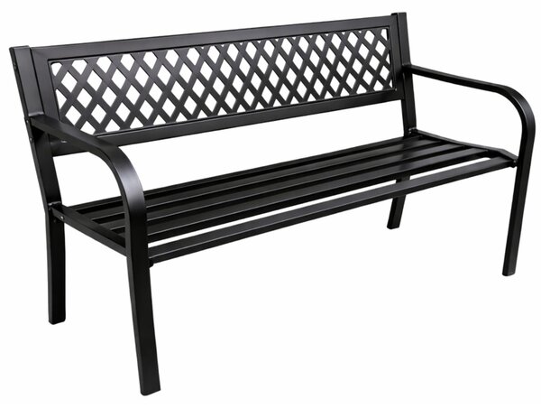 Záhradná lavička Parková Terasa Záhradná kovová 2-miestna čierna 120 cm