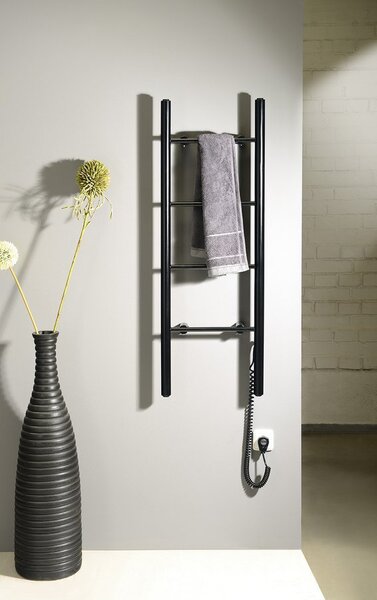 Sapho Sapho, KARBO Elektrický sušiak uterákov, okrúhly, 400x1120 mm, 87 W, čierna, KB904