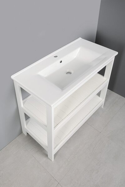 Aqualine Aqualine, ETIDE policová umyvadlová skříňka 81,5x86x44 cm, matná biela, ET830