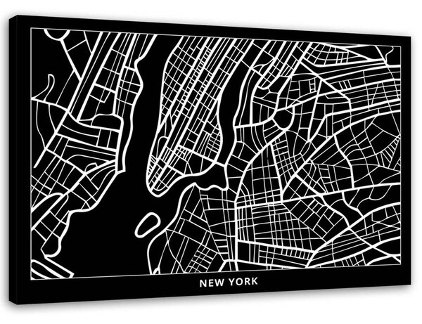Obraz na plátne Plán mesta New York Rozmery: 60 x 40 cm