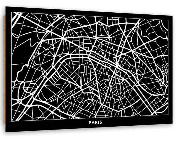Gario Obraz Paríž mapa ulíc Veľkosť: 100 x 70 cm, Prevedenie: Panelový obraz