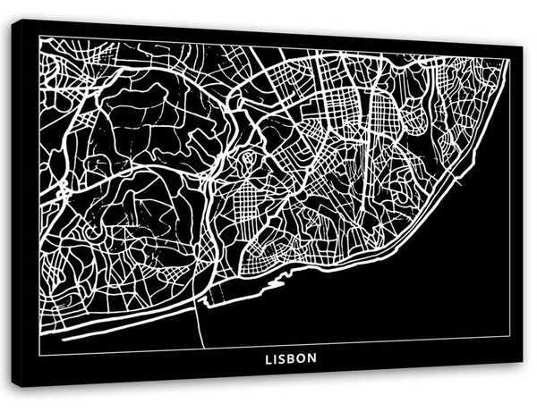 Obraz na plátne Plán mesta Lisabon Rozmery: 60 x 40 cm