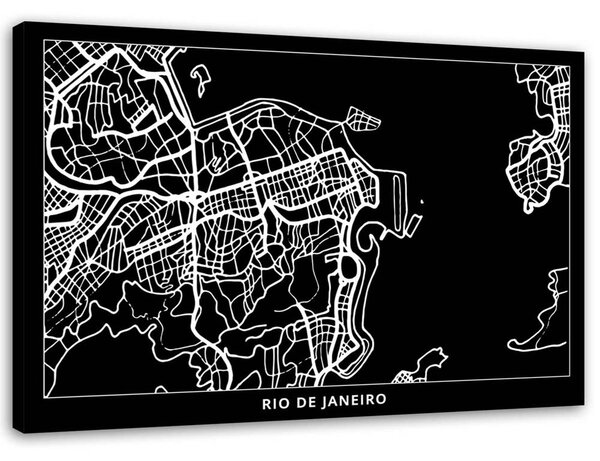 Obraz na plátne Plán mesta Rio de Janeiro Rozmery: 60 x 40 cm