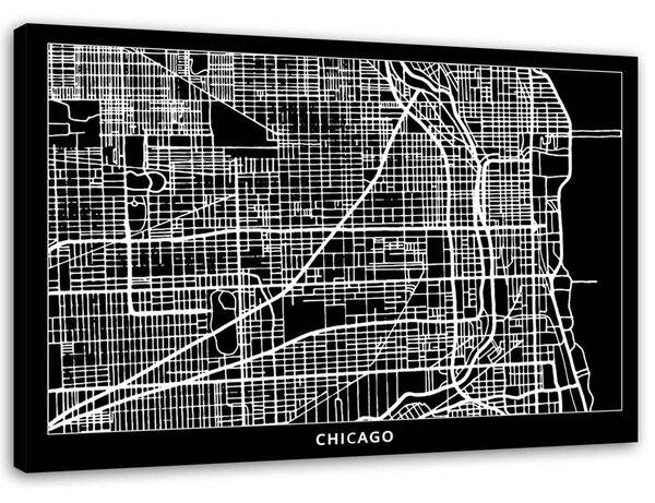 Obraz na plátne Plán mesta Chicago Rozmery: 60 x 40 cm