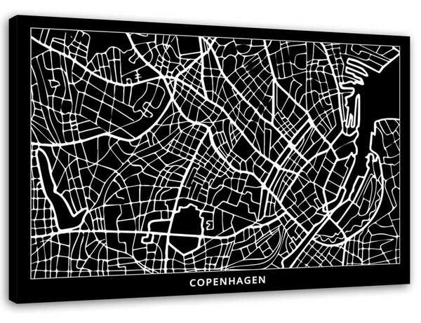 Obraz na plátne Plán mesta Kodaň Rozmery: 60 x 40 cm