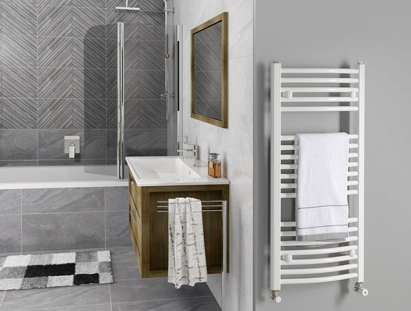Aqualine Aqualine, ORBIT vykurovacie teleso s bočným pripojením 450x1320 mm, 594 W, biela, ILO34T