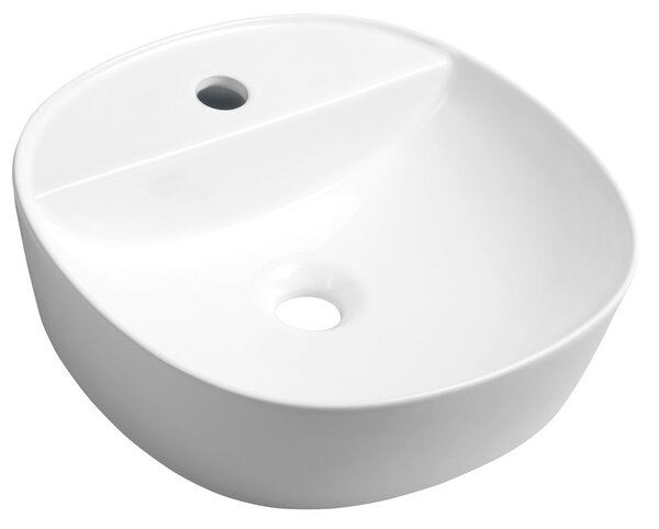 Sapho LUGANO keramické umývadlo na dosku, Ø 40 cm, biela