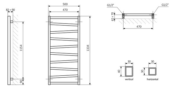 Sapho Sapho, ZIG vykurovacie teleso 500x1334 mm, biela, ZG513
