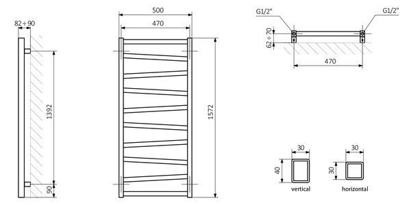 Sapho Sapho, ZIG vykurovacie teleso 500x1572 mm, biela, ZG516