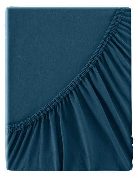 BAVLNENÉ PRESTIERADLO S GUMOU ADELA 180X200X25 CM TMAVOMODRÁ