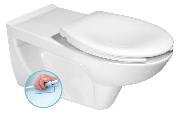 Sapho Sapho, HANDICAP WC závesné predĺžené, Rimless, 37,5x73cm, biela, K670-002