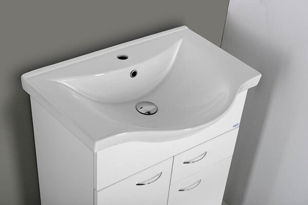 Aqualine Aqualine, KERAMIA FRESH umývadlová skrinka, 1 zásuvka, 60,6x74x33,7cm, biela, 50064A