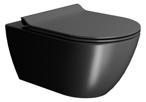 GSI GSI, PURA závesná WC misa, Swirlflush, 55x36 cm, čierna dual-mat, 881526