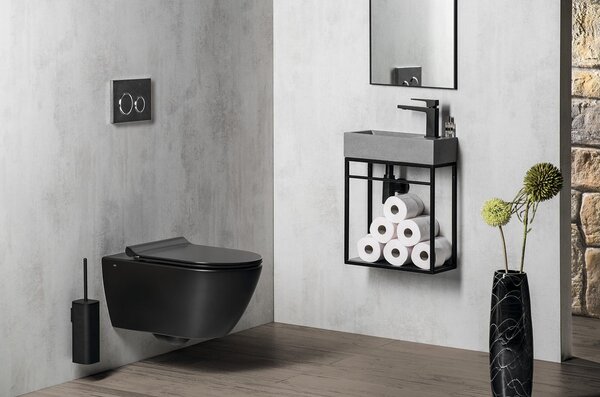GSI GSI, PURA závesná WC misa, Swirlflush, 55x36 cm, čierna dual-mat, 881526