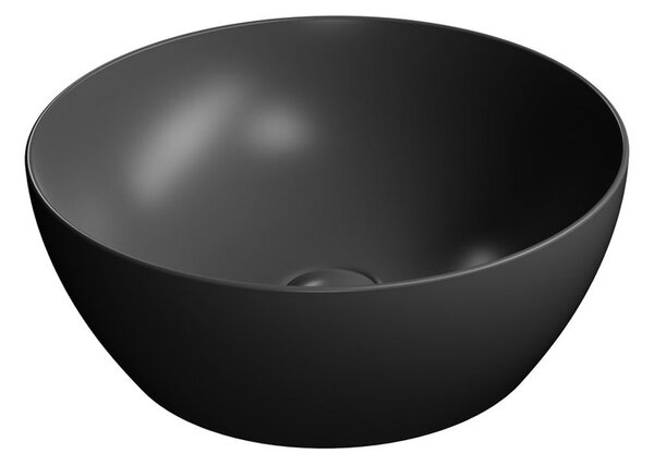 GSI, PURA keramické umývadlo na dosku, priemer 42 cm, čierna matná, 885126