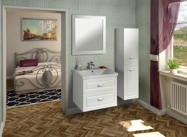 Aqualine Aqualine, FAVOLO zrkadlo v ráme 80x80cm, biela matná, FV080