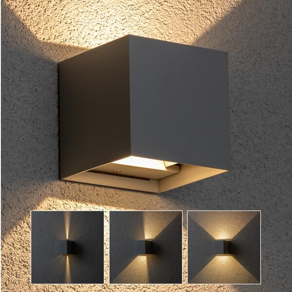 Brilagi - LED Vonkajšie nástenné svietidlo CUBE LED/6W/230V antracit IP54