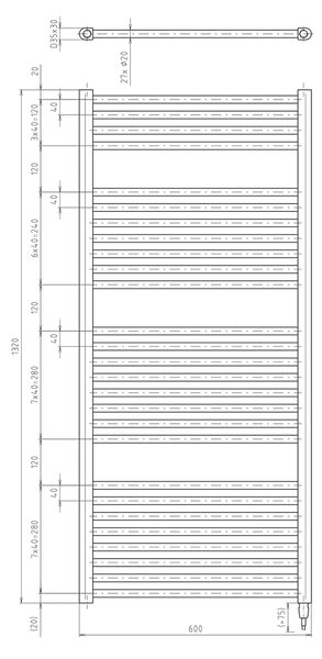 Aqualine Aqualine, DIRECT-E elektrické vykurovacie teleso, rovné, 600x1320 mm, 600W, biela, ILE36T