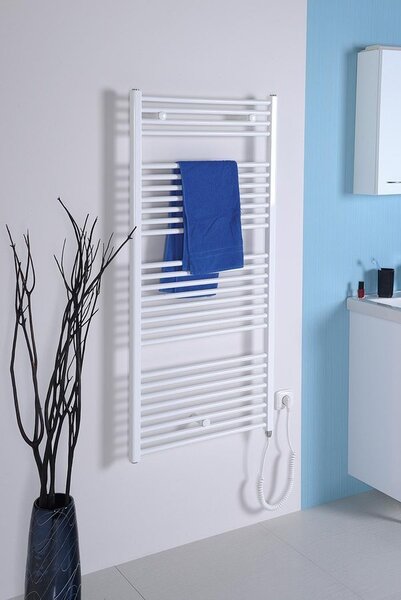 Aqualine Aqualine, DIRECT-E elektrické vykurovacie teleso, rovné, 450x1320 mm, 400W, biela, ILE34T