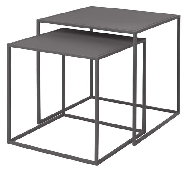 Sivé kovové konferenčné stolíky v súprave 2 ks 40x40 cm Fera – Blomus