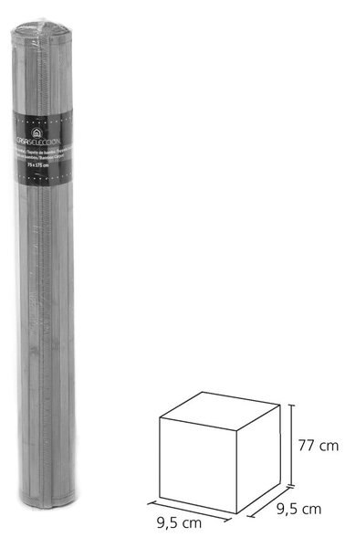 Zelený/sivý bambusový koberec 75x175 cm – Casa Selección