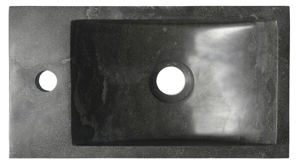 Sapho Sapho, BLOK kamenné umývadlo 40x10x22 cm, otvor vľavo, čierny Antracit, 2401-38