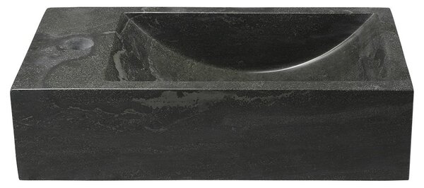 Sapho Sapho, BLOK kamenné umývadlo 40x10x22 cm, otvor vľavo, čierny Antracit, 2401-38