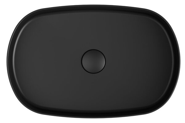 Sapho Sapho, INFINITY OVAL keramické umývadlo na dosku, 55x36 cm, matna čierna, 10NF65055-2N