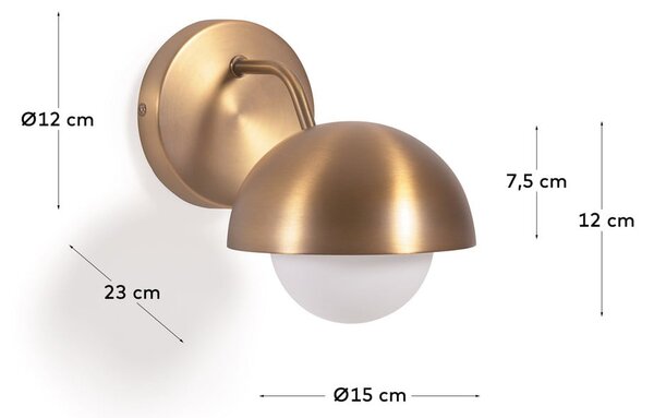 Nástenné svietidlo v zlatej farbe ø 15 cm Lonela - Kave Home