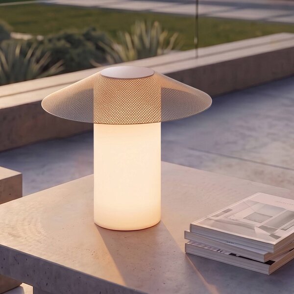 Lucande LED terasové svietidlo ZAMIRAS, 40 cm, strieborné, IP65, Hliník / sivá / zinok, Hliník, Dizajn, Osvetlenie príjazdovej cesty