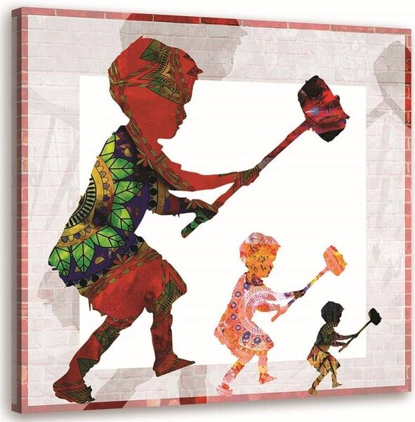 Obraz na plátne Banksy chlapec s kladivom Rozmery: 30 x 30 cm