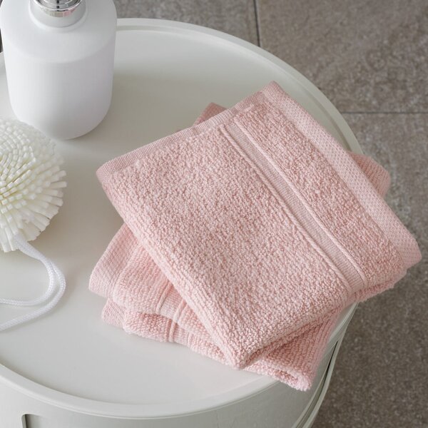 Svetloružové froté bavlnené uteráky v súprave 2 ks 30x30 cm Zero Twist – Catherine Lansfield