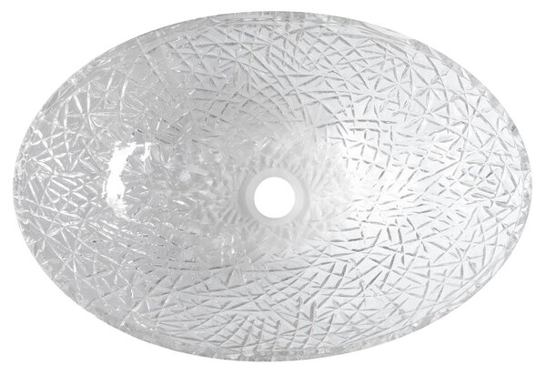 Sapho Sapho, PURUS gravírované sklenené umývadlo na dosku 50x36 cm, číre sklo, TY305CL