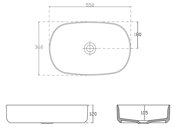 Sapho Sapho, INFINITY OVAL keramické umývadlo na dosku, 55x36 cm, matná zelena Petrol, 10NF65055-2P