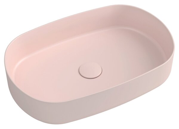 Isvea INFINITY OVAL keramické umývadlo na dosku, 55x36cm, ružová Salmon