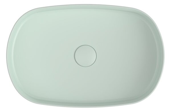 Sapho Sapho, INFINITY OVAL keramické umývadlo na dosku, 55x36 cm, matná zelena Mint, 10NF65055-2T