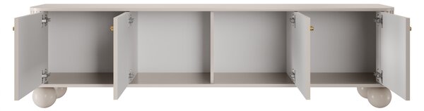TV stolík Vespera 4D 187 cm - kašmírová / zlatá / kašmírové nohy