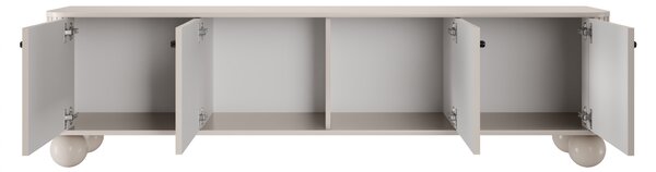 TV stolík Vespera 4D 187 cm - kašmírová / čierna / kašmírové nohy