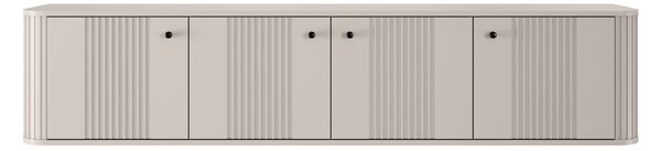 Závesný TV stolík Vespera 4D 187 cm - kašmírová / čierna