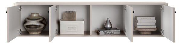 Závesný TV stolík Vespera 4D 187 cm - kašmírová / čierna