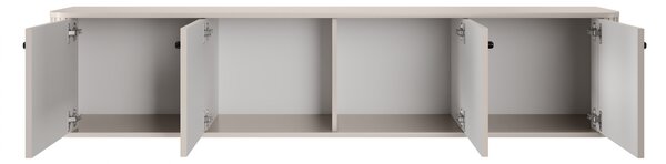 Závesný TV stolík Vespera 4D 187 cm - kašmírová / čierna