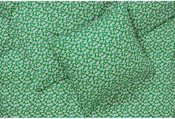 Zelené obliečky na jednolôžko z bavlneného saténu 140x200 cm Pleasantly - JUNA