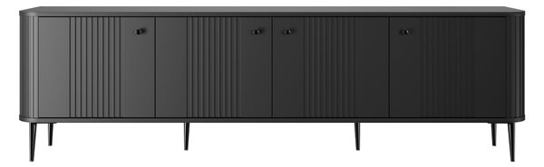 TV stolík Vespera 4D 187 cm - čierna / čierne nožičky