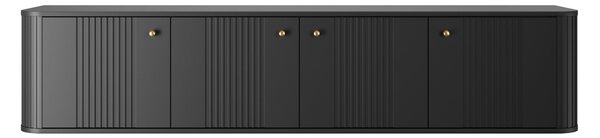 Závesný TV stolík Vespera 4D 187 cm - čierna / zlatá